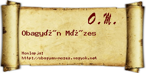 Obagyán Mózes névjegykártya